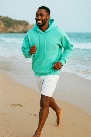 Hoodie Turquesa Básico Unisex