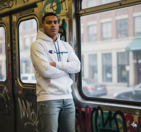 Buso Blanco Capota en Algodón Perchado CHAMPION